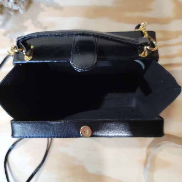 Vintage ~ Black Square Hardcase Handbag/accessory - Picture 5 of 12